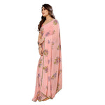 Thumbnail for Women's Partywear Designer Peach Georgette Fancy Saree - Satrangi - Distacart