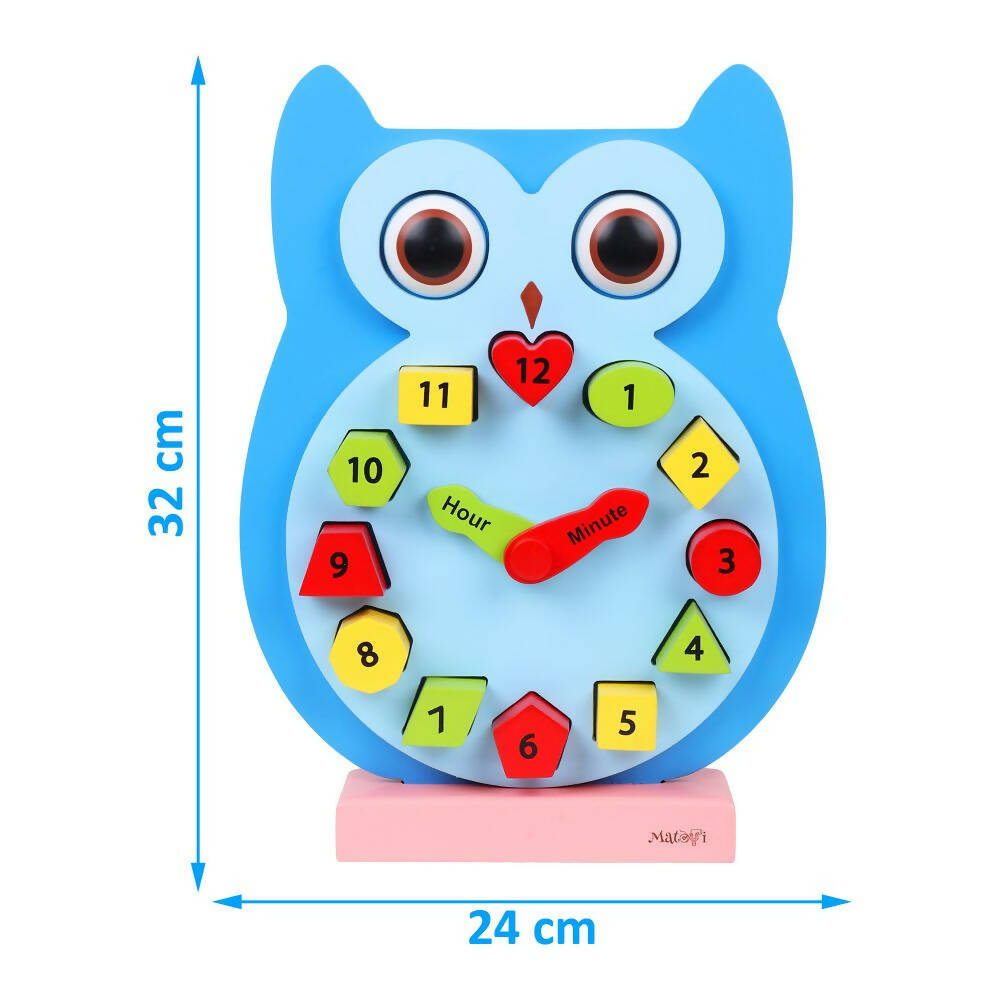 Matoyi Wooden Colorful Owl Clock With Magnetic Blocks - Distacart