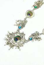 Thumbnail for Mominos Fashion Johar Kamal Oxidised Silver-Plated Brass Finish Long Necklace For Women (Silver) - Distacart