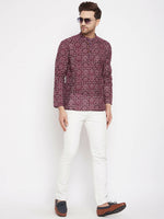 Thumbnail for Even Apparels Maroon Pure Cotton Men's Kurta With Slit Neckline - Distacart