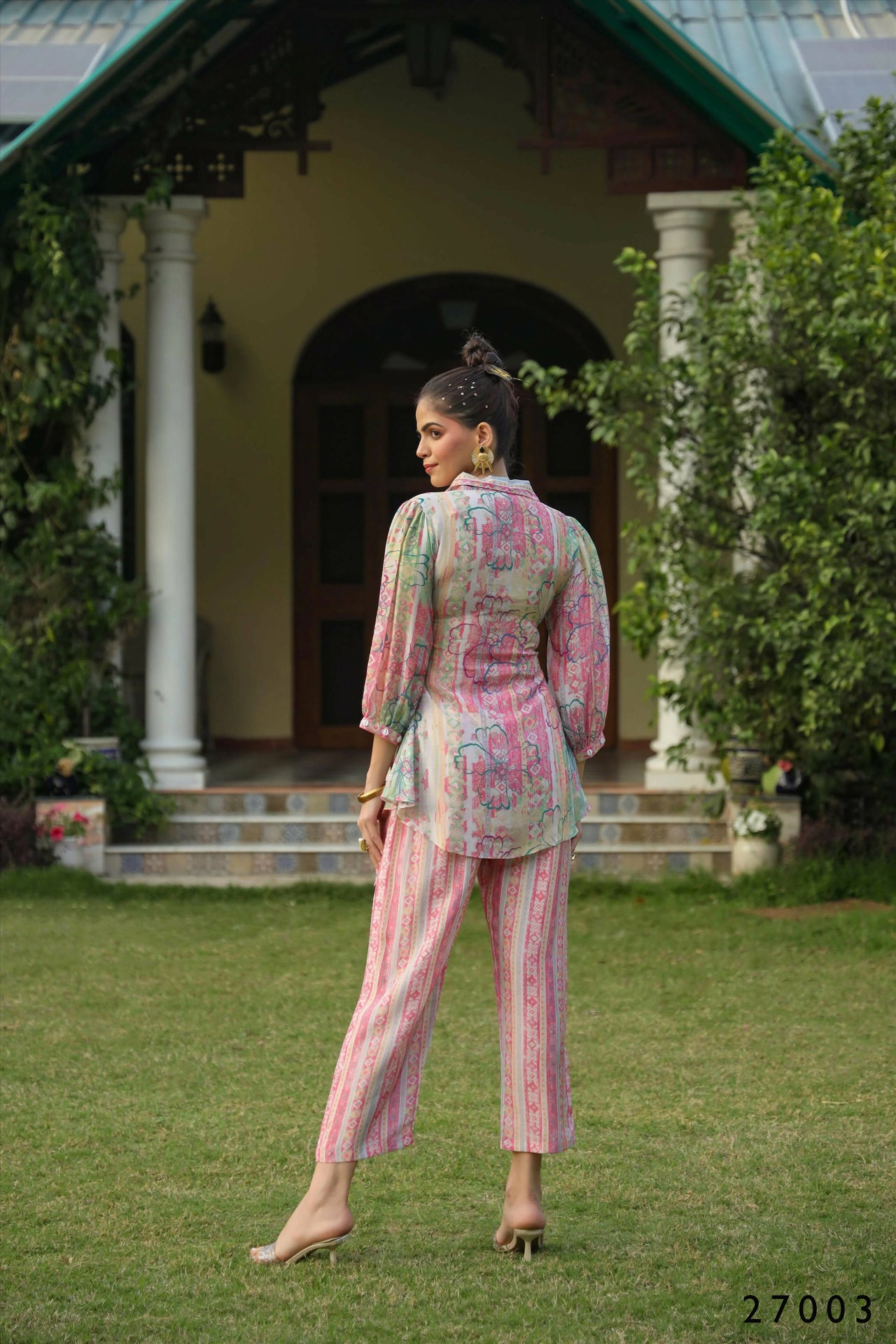 Women's Casual Fashionable Multi Mull Cotton co-ord set - Anya - Distacart