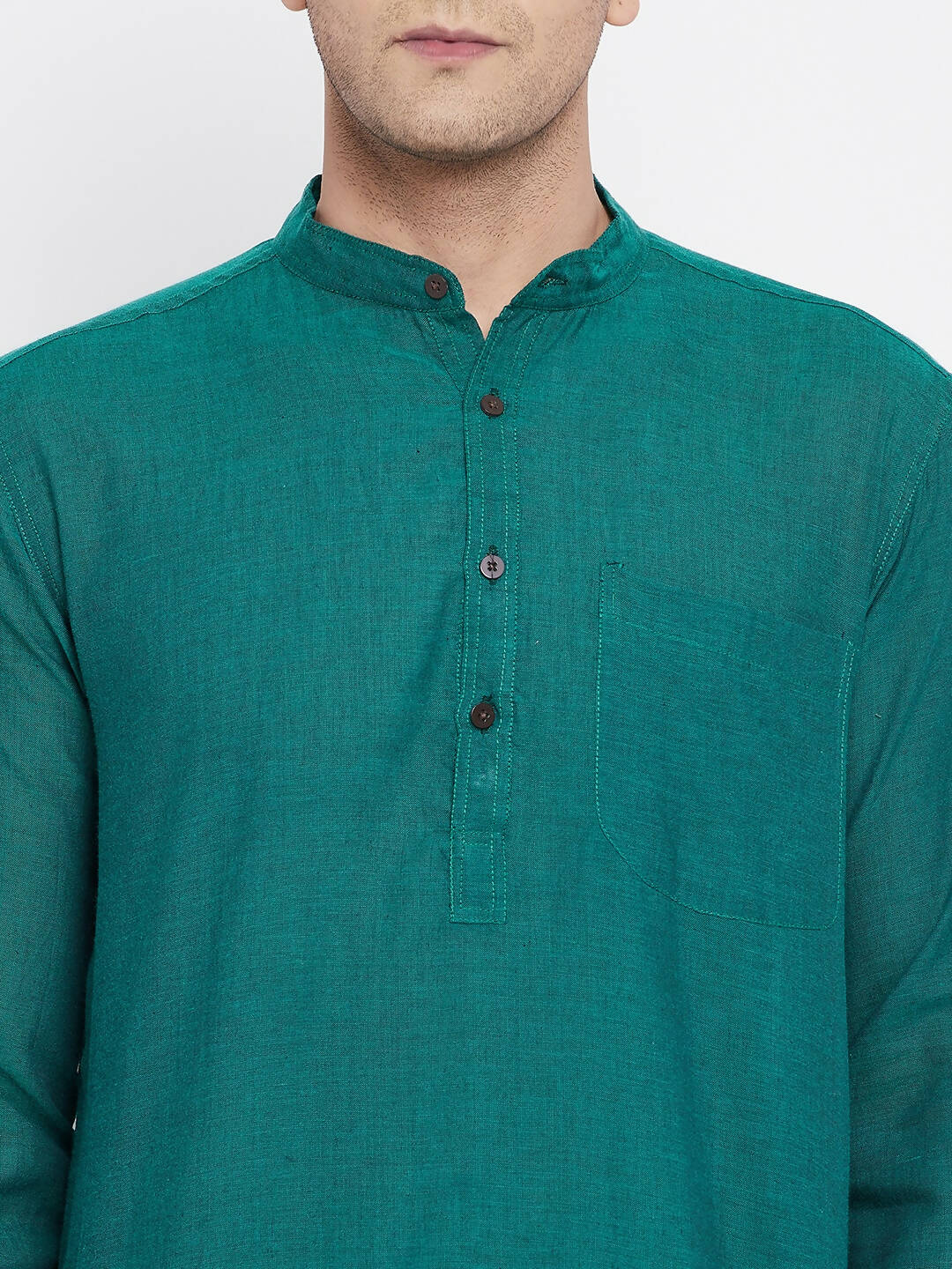 Even Apparels Green Rayon Men's Kurta With Band Collar - Distacart
