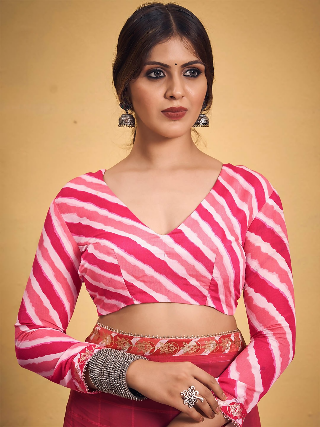 Saree Mall Checked Gotta Patti Pure Georgette Sarees - Distacart
