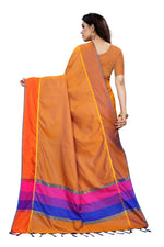 Thumbnail for Vamika Orange Cotton Silk Weaving Saree (Binita Orange)