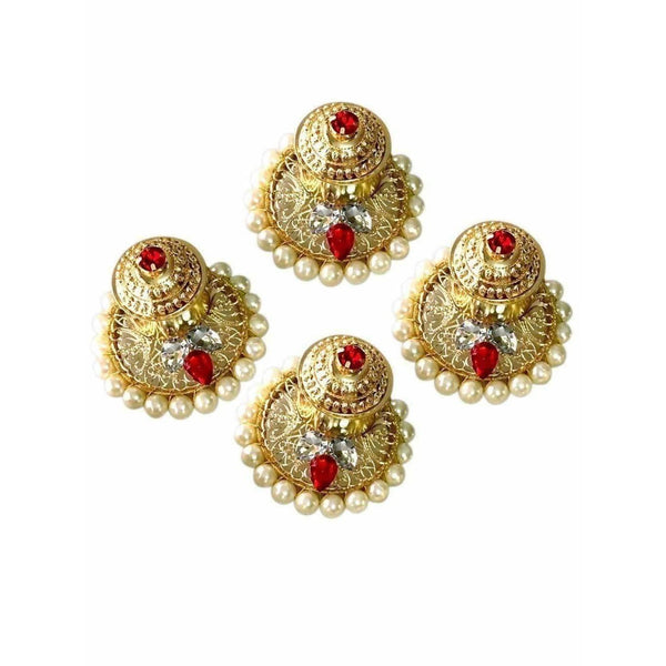 Fancy Kumkum Holders with Pearls and Kundans - 1 Piece - Distacart