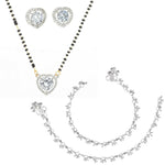 Thumbnail for AanyaCentric Gold-plated Mangalsutra Pendant Earring Set & Silver Plated Anklet - Distacart