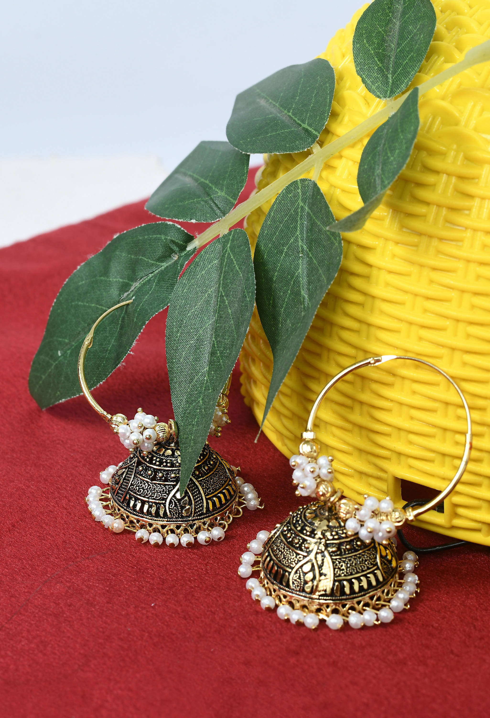 Mominos Fashion Johar Kamal Women's Latest Designer Golden Color Jhumkas - Distacart