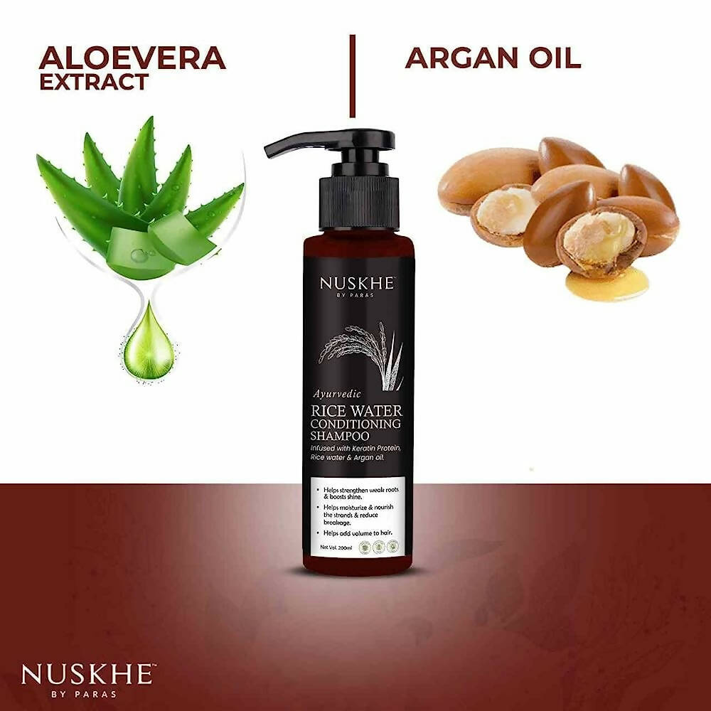 Nuskhe By Paras Ayurvedic Rice Water Conditioning Shampoo - Distacart