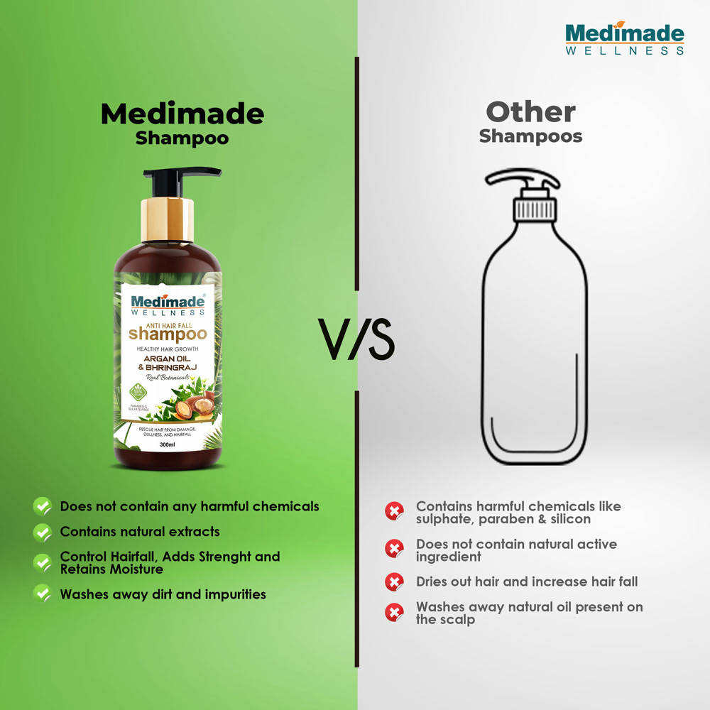 Medimade Wellness Anti Hair Fall Shampoo with Argan Oil & Bhringraj - Distacart