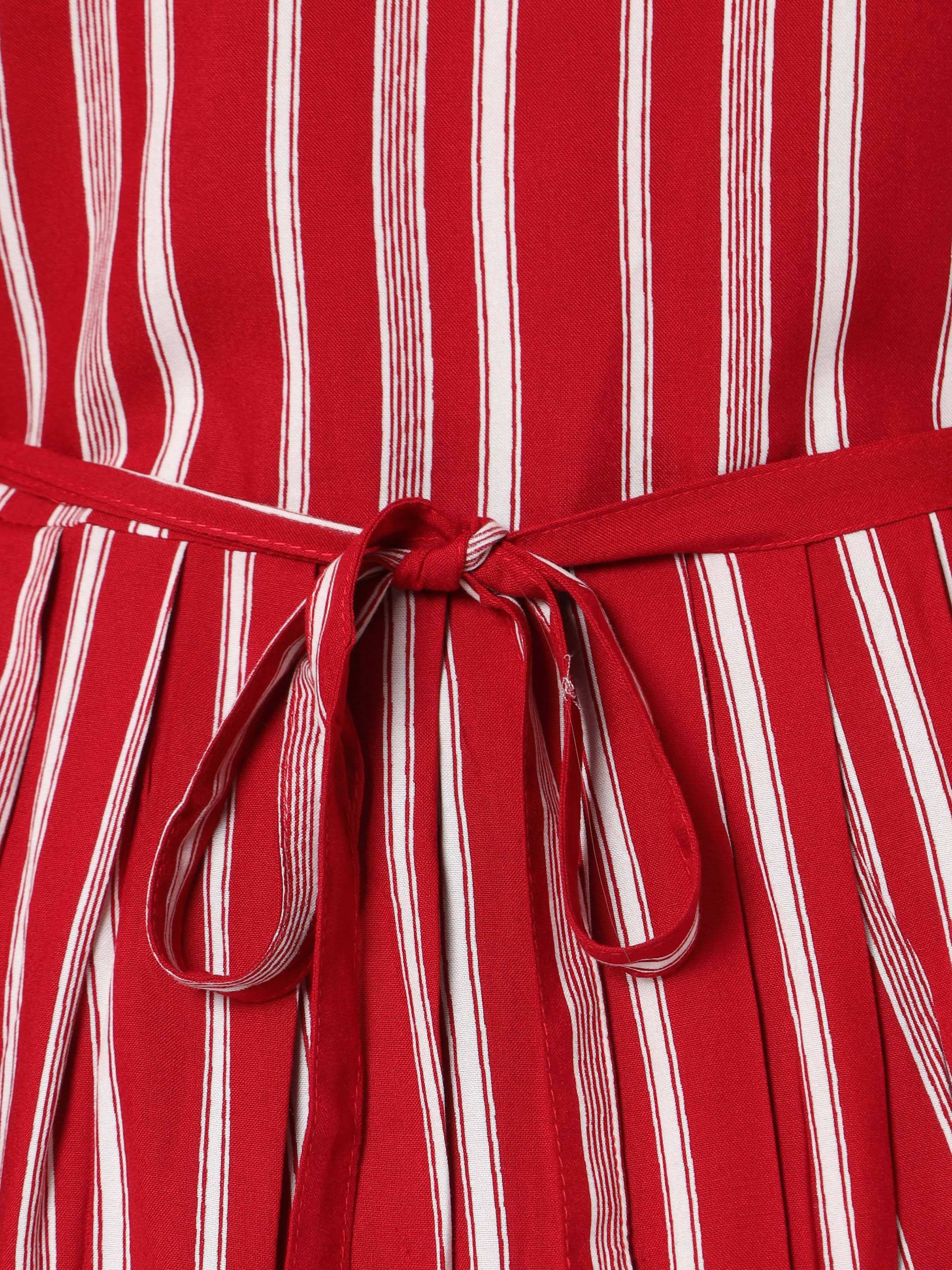 Manet Three Fourth Maternity Dress With Concealed Zipper Nursing Access - Red - Distacart