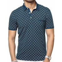 Thumbnail for Men's Cotton Printed Green Polo Tshirt Half Sleeve - Distacart