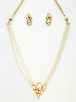 Thumbnail for Long Kundan Neckpiece With Studs - Ruby Raang - Distacart