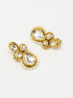 Thumbnail for Long Kundan Neckpiece With Studs - Ruby Raang - Distacart