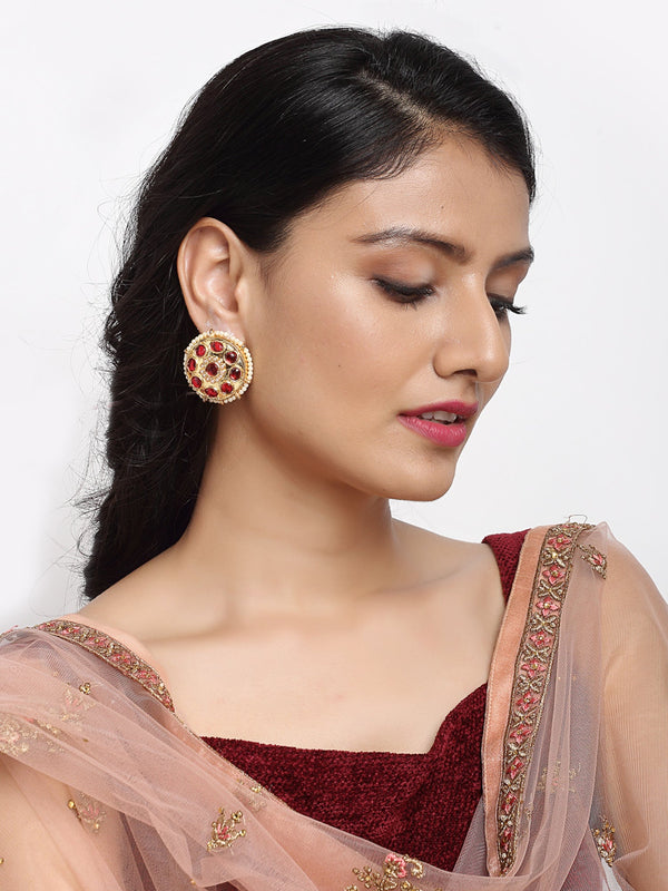 Kundan & Pearl Studs - Ruby Raang - Distacart