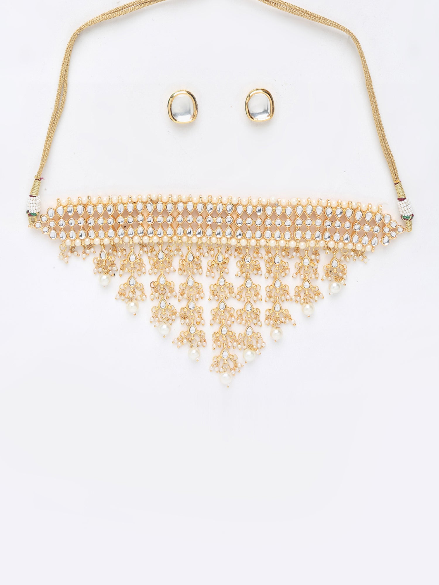 Kundan Choker With Studs - Ruby Raang - Distacart