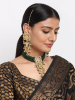 Thumbnail for Kundan Choker With Earrings - Ruby Raang - Distacart