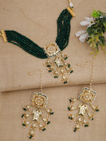 Thumbnail for Kundan Choker With Earrings - Ruby Raang - Distacart