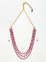Thumbnail for Layered Maroon Neckpiece With Earrings - Ruby Raang - Distacart