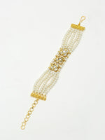 Thumbnail for Women's Gold White Pearls Handcrafted Multistrand Bracelet - Ruby Raang - Distacart
