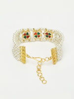 Thumbnail for Women's Gold White Pearls Handcrafted Multistrand Bracelet - Ruby Raang - Distacart