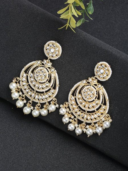 Kundan Pearl Earrings - Ruby Raang - Distacart