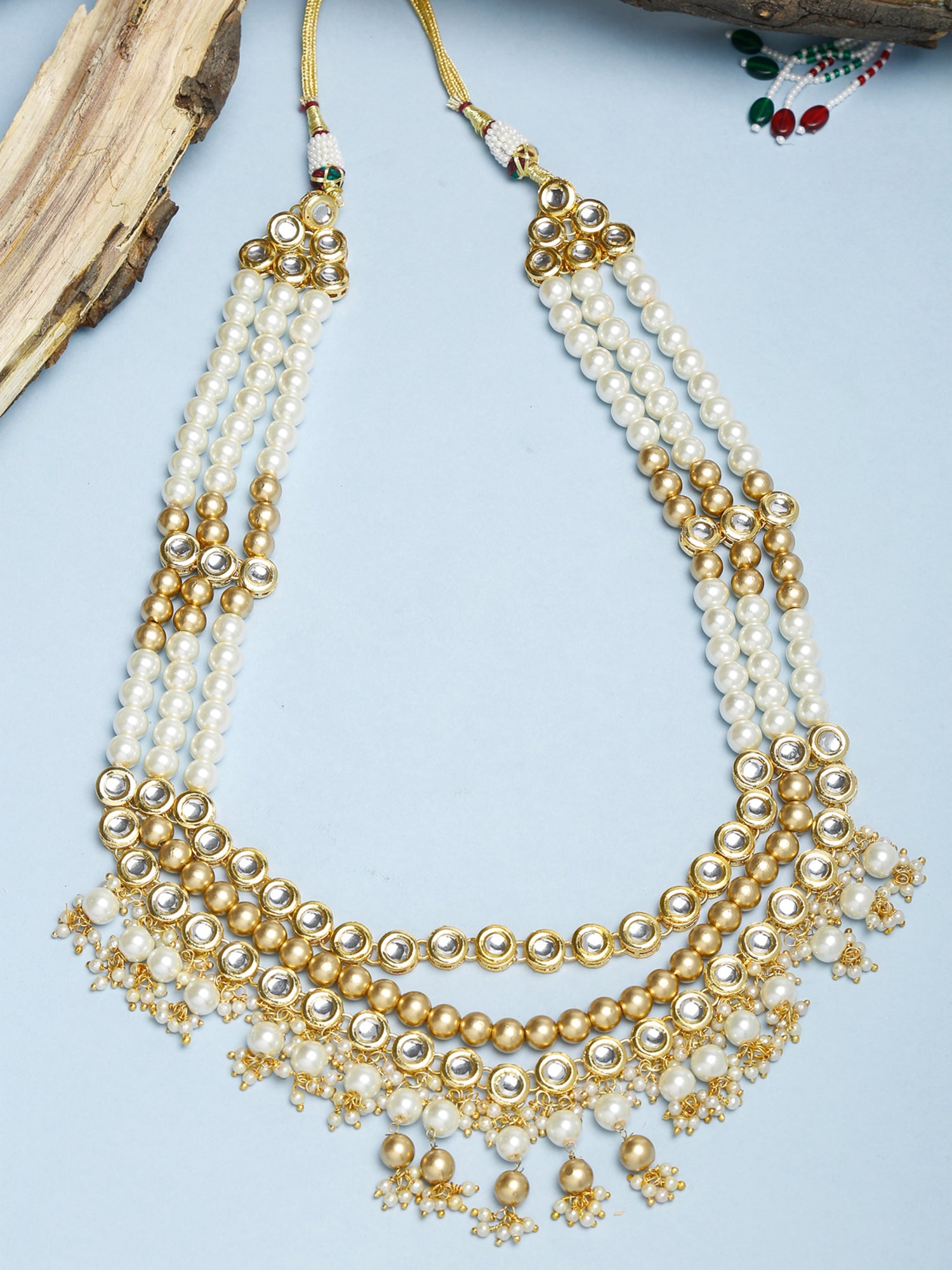 Gold Plated And Kundan Neckpiece - Ruby Raang - Distacart