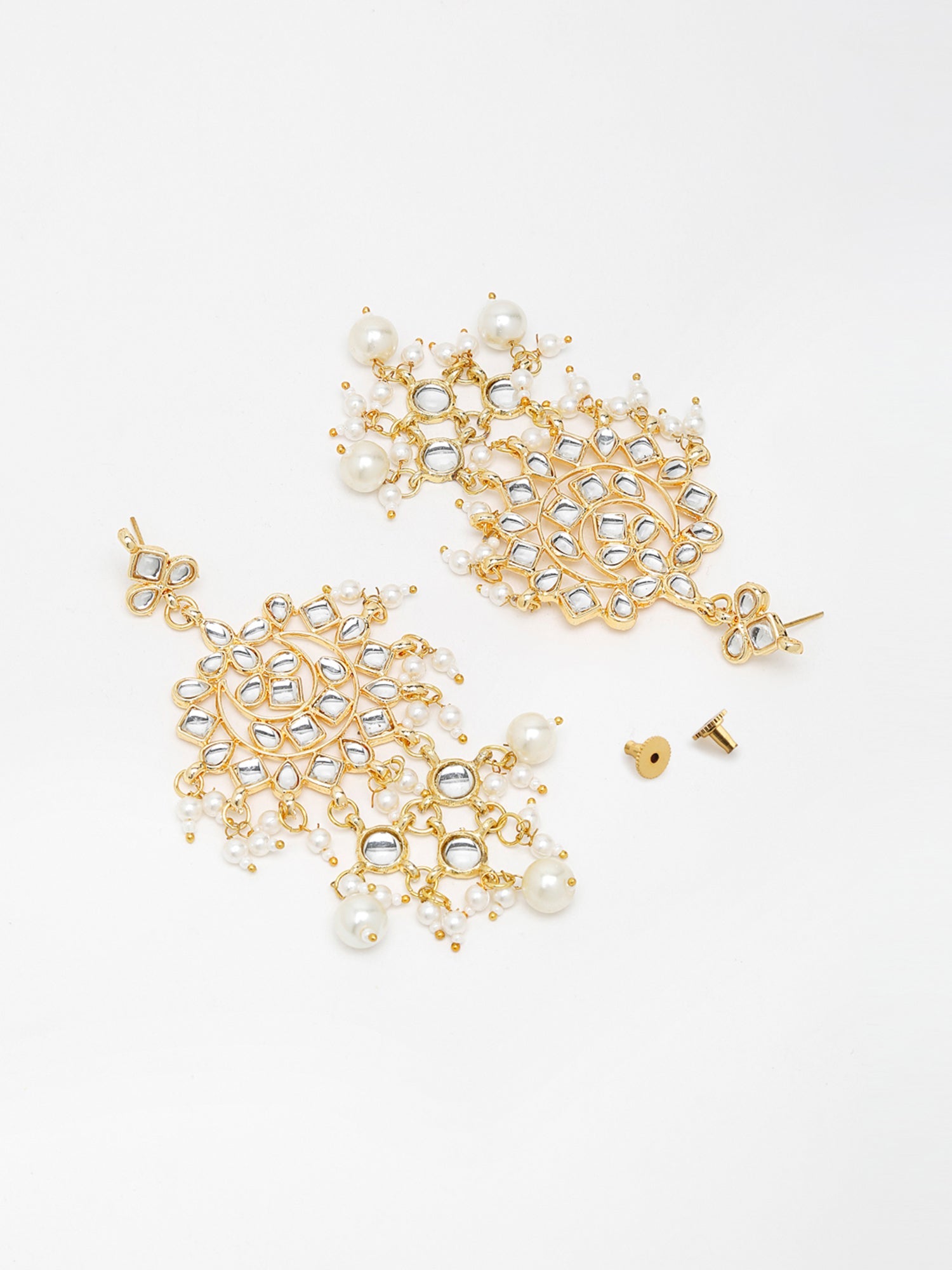 Kundan & Pearl Earrings - Ruby Raang - Distacart