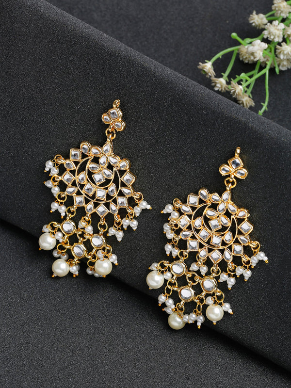 Kundan & Pearl Earrings - Ruby Raang - Distacart