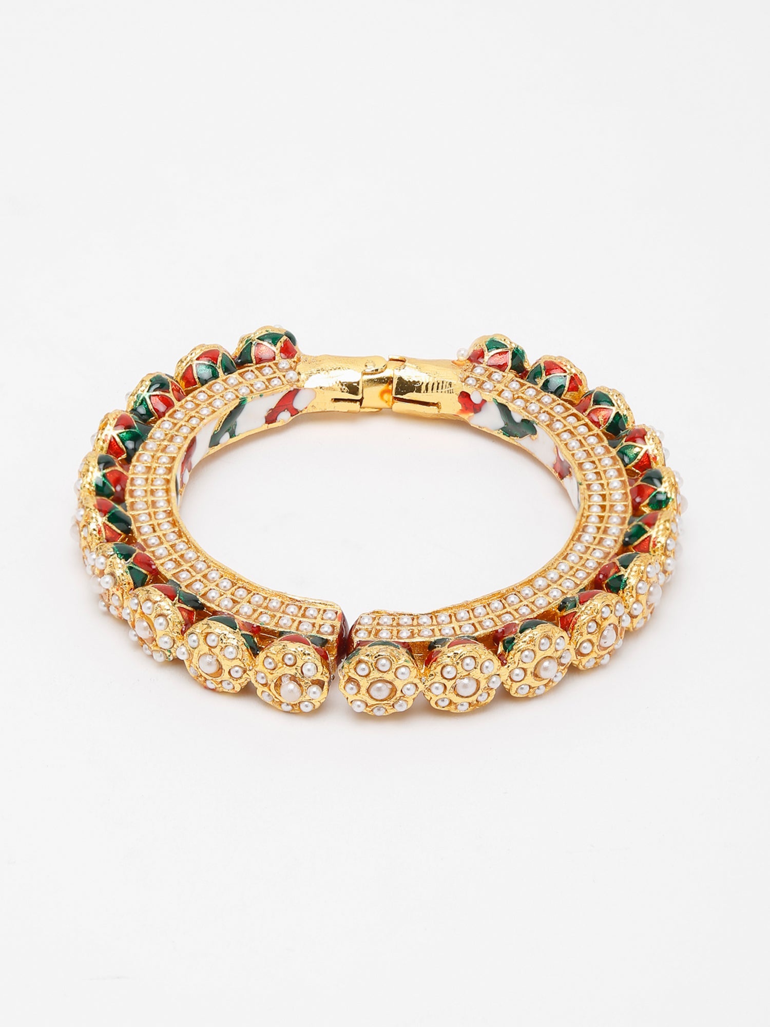 Pearl Embellished Bangle - Ruby Raang - Distacart