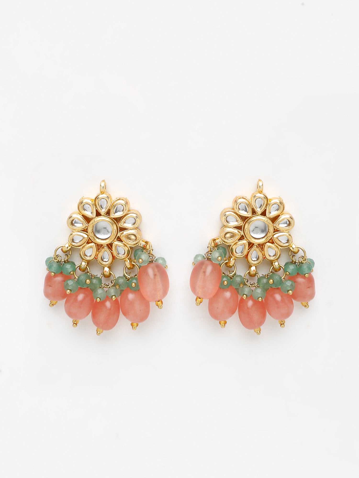 Stone Kundan Earrings - Ruby Raang - Distacart