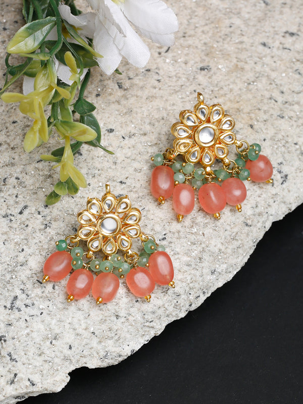 Stone Kundan Earrings - Ruby Raang - Distacart