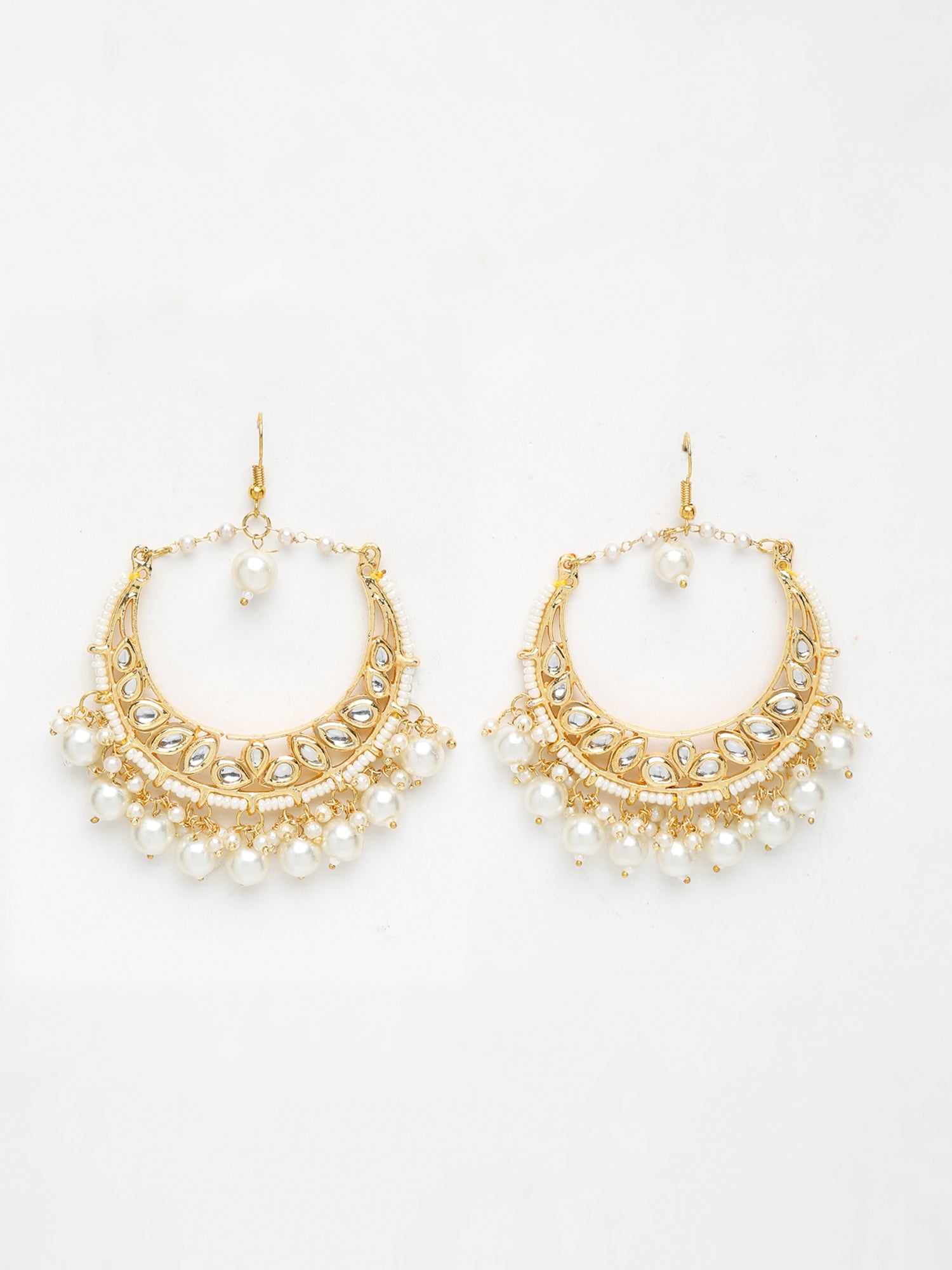 Kundan & Pearl Earrings - Ruby Raang - Distacart