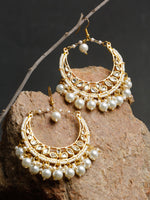Thumbnail for Kundan & Pearl Earrings - Ruby Raang - Distacart
