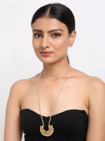 Thumbnail for Long Kundan Pearl Neckpiece - Ruby Raang - Distacart