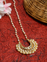 Thumbnail for Long Kundan Pearl Neckpiece - Ruby Raang - Distacart
