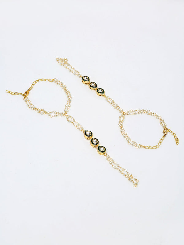 Kundan Hand Harness Set Of 2 - Ruby Raang - Distacart