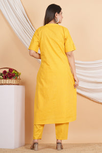 Thumbnail for House of RP Women Yellow Rayon Striped Kurta & Palazzo Set - Distacart