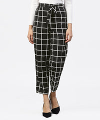 Thumbnail for NOZ2TOZ Black & White Checked Trouser With Side Pockets - Distacart