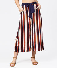 Thumbnail for NOZ2TOZ Multi Printed Ankle Length Flared Skirt With Button Work At Front - Distacart