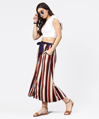 Thumbnail for NOZ2TOZ Multi Printed Ankle Length Flared Skirt With Button Work At Front - Distacart