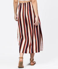 Thumbnail for NOZ2TOZ Multi Printed Ankle Length Flared Skirt With Button Work At Front - Distacart