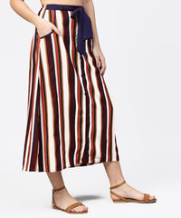 Thumbnail for NOZ2TOZ Multi Printed Ankle Length Flared Skirt With Button Work At Front - Distacart