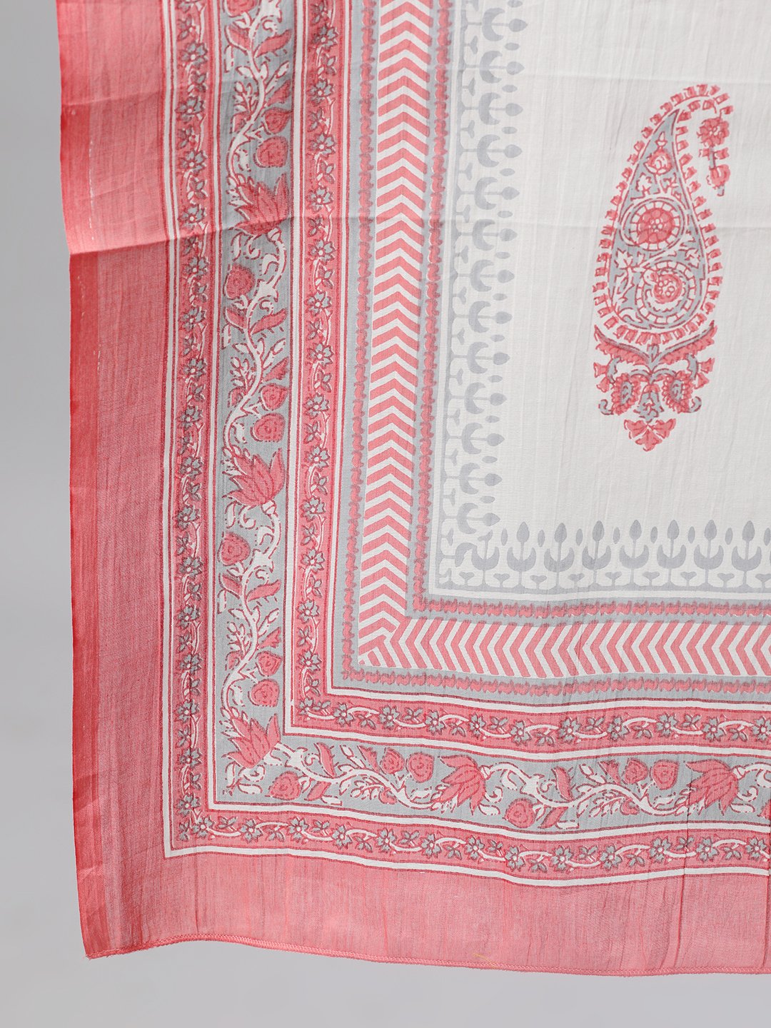 NOZ2TOZ Women Pink Three-Quarter Sleeves Straight Kurta Palazzo With Dupatta - Distacart