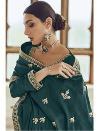 Thumbnail for Myra Morepeach Premium Silk Embroidered Pant Style Suit - Distacart