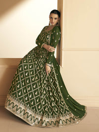 Thumbnail for Myra Mehendi Georgette Embroidered Designer Suit - Distacart