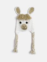 Thumbnail for Chutput Kids Woollen Hand Knitted Llama Detail Cap - White - Distacart