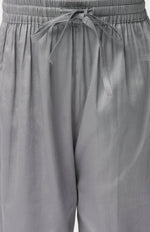 Thumbnail for Lil Drama Mehfil Grey Kurta Pant Jacket Set For Boys - Distacart