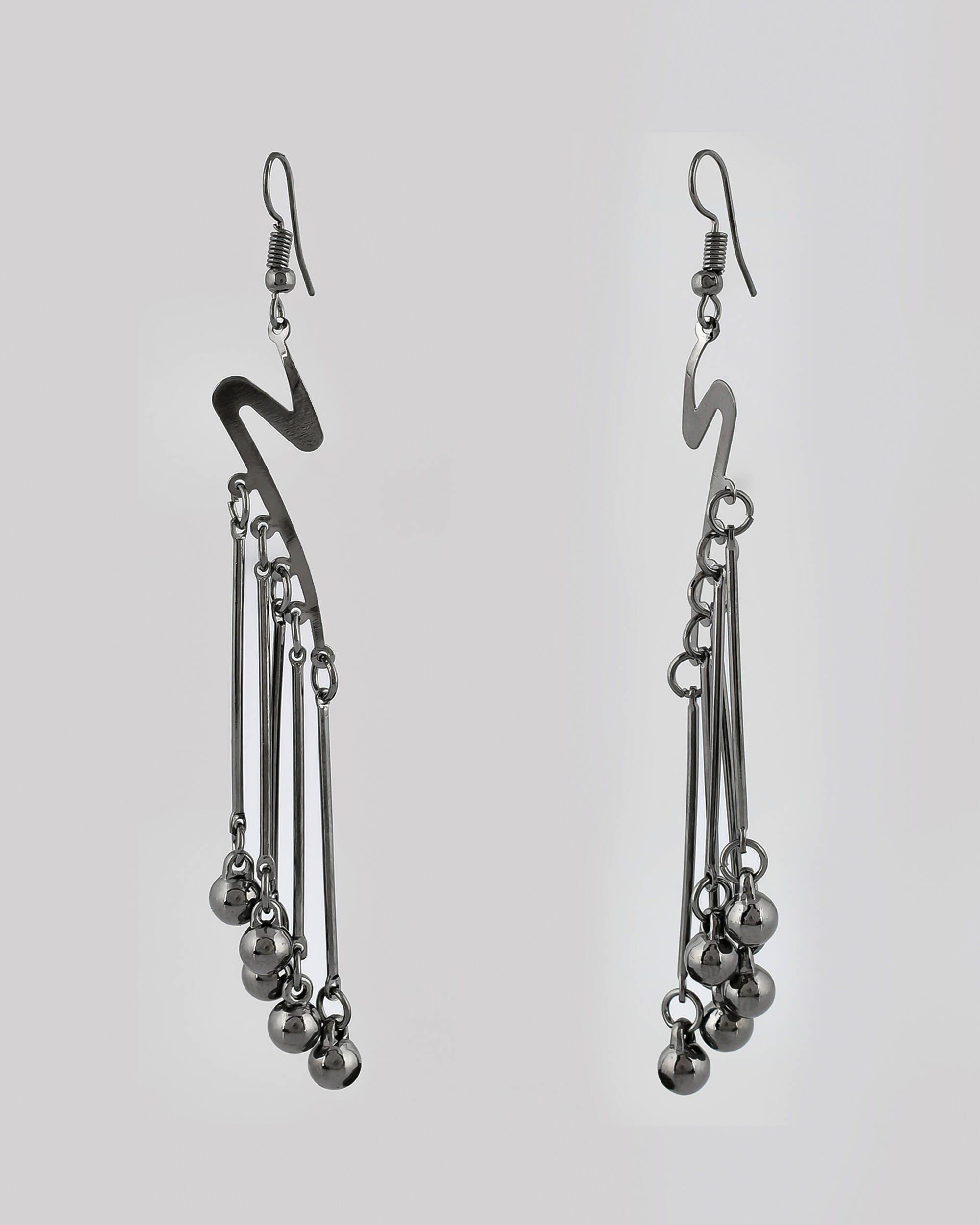 VOJ Women Rhodium-Plated Drop Chain Earrings Stainless Steel Drops & Danglers - Distacart