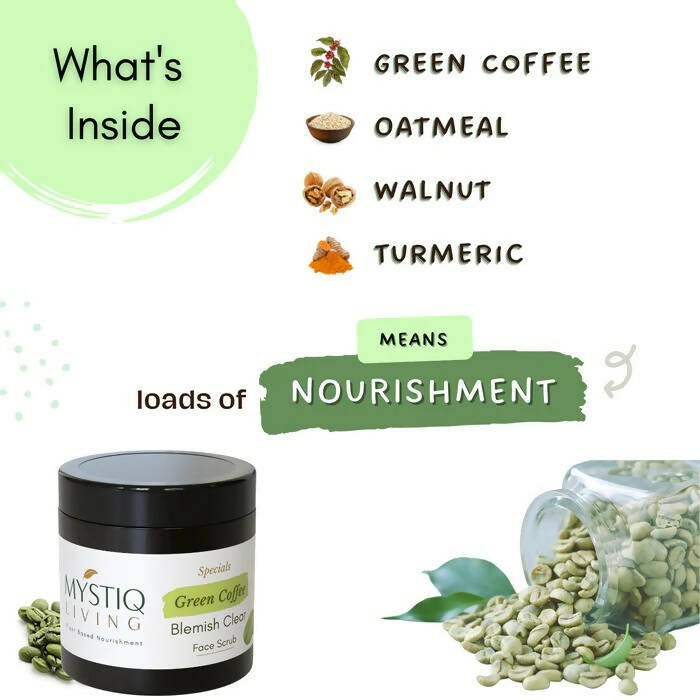 Mystiq Living Specials Green Coffee Face Scrub - Distacart