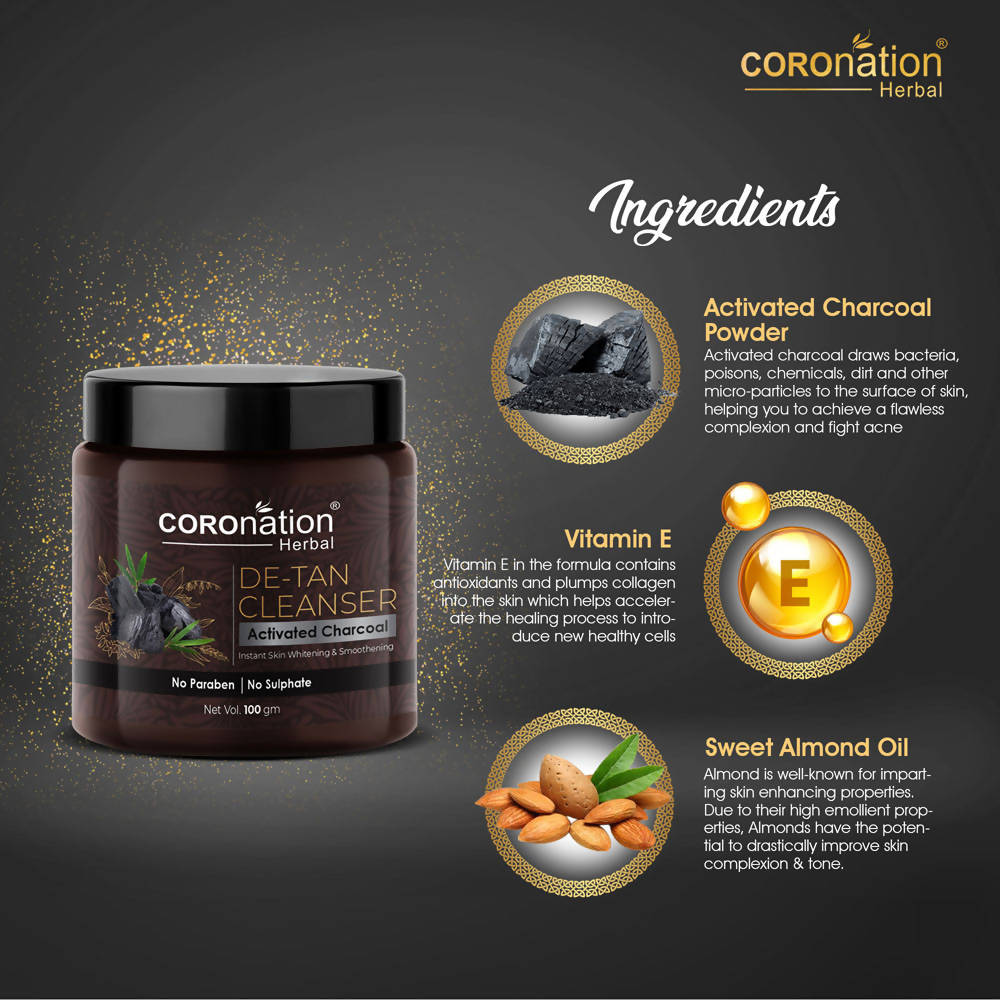 Coronation Herbal Activated Charcoal De-Tan Cleanser - Distacart